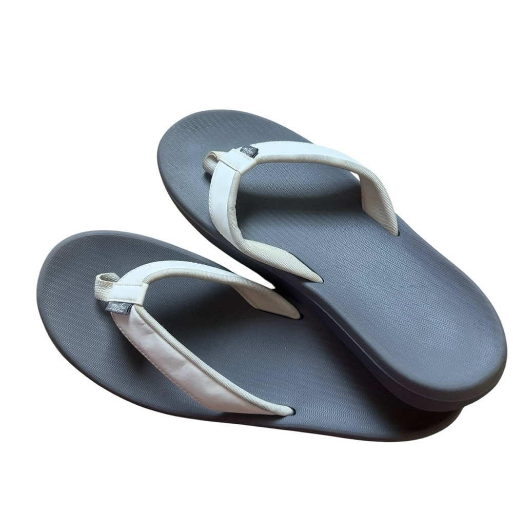 Nike White Gray Flip‎ Flop Sandals Comfort Thong Slides Beach Pool Casual 7 US